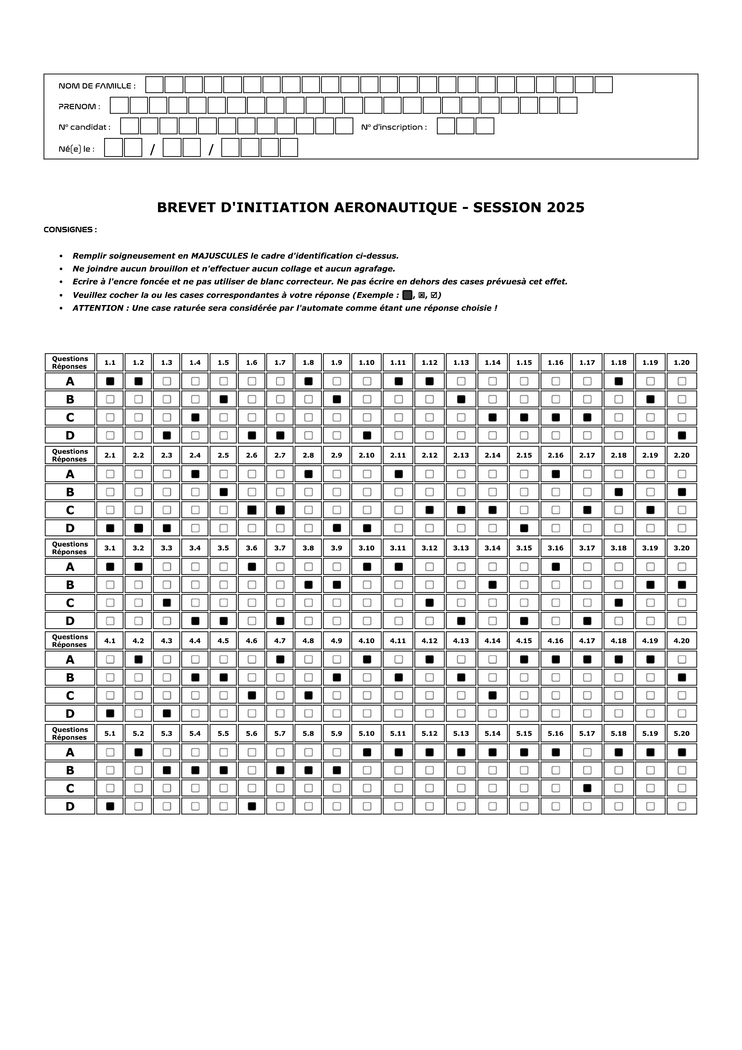 Correction BIA 2025 épreuve obligatoire